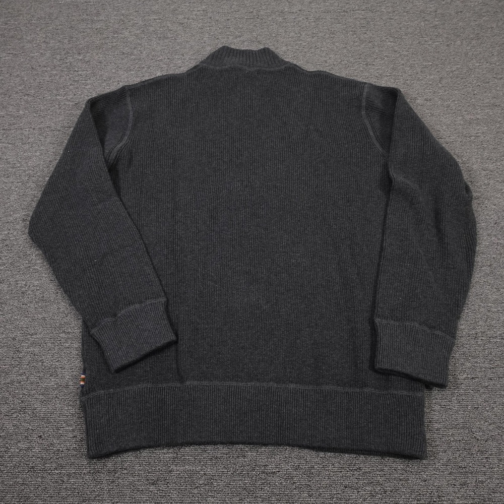 Eddie Bauer Sweater Mens XL Gray Striped 1/4 Zip‎ Mock Neck Pullover Cotton Knit - Picture 6 of 8